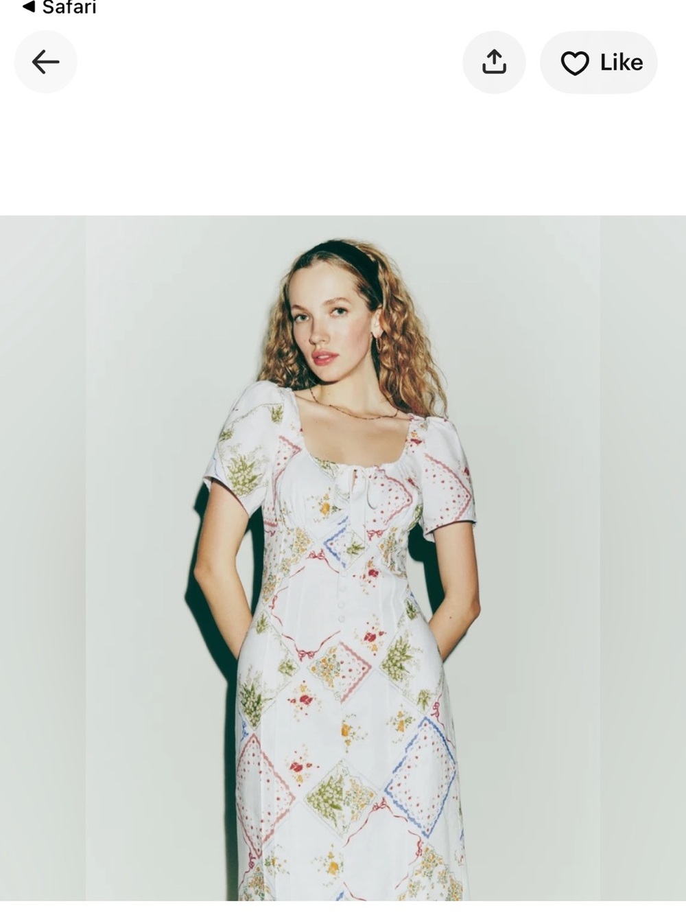NWT Reformation Pierce Linen Dress Nonna Print Size 12 Linen Midi